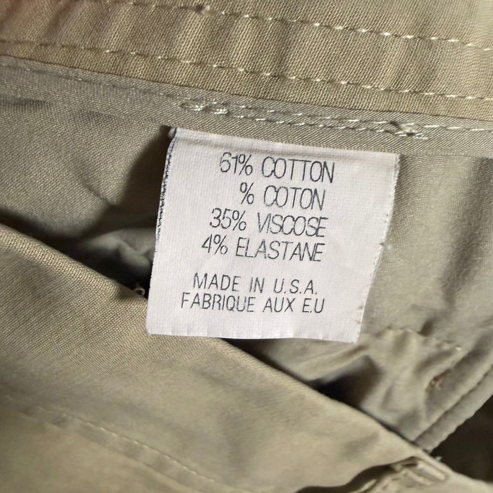 Theory Womens Size 10 Tan Khaki Cotton Blend Cropped Trousers Pants Made in USA - Picture 2 of 4